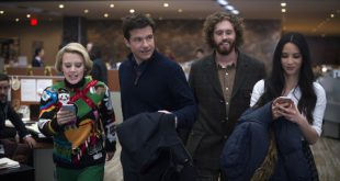 L-R: Kate McKinnon as Mary Winetoss, Jason Bateman as Josh Parker, T.J. Miller as Clay Vanstone, Olivia Munn as Tracey Hughes in OFFICE CHRISTMAS PARTY by Paramount Pictures, DreamWorks Pictures, and Reliance Entertainment
