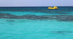Желтый батискаф над кораллами в Красном море.jpg